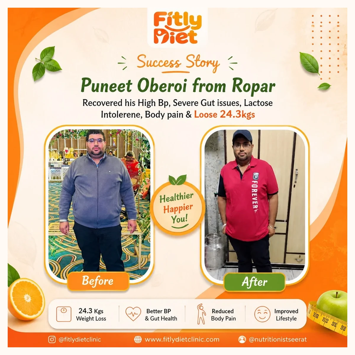 Fitly client result - Puneet Oberoi